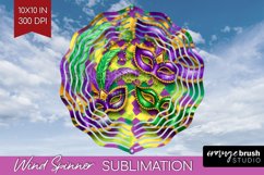 Mardi Gras Wind Spinner Sublimation PNG - Carnival Round Product Image 1