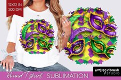 Mardi Gras Round Tshirt Background - Carnival PNG Product Image 1