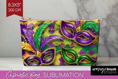 Mardi Gras Cosmetic Bag - Carnival Makeup Bag PNG Product Image 1