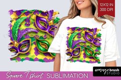 Mardi Gras Square Tshirt Background - Carnival PNG Product Image 1