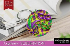 Mardi Gras Keychain PNG - Carnival Keychain Sublimation Product Image 1