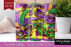 Mardi Gras Tumbler Wrap - Carnival Tumbler PNG Sublimation Product Image 1