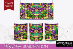 Mardi Gras Mug Wrap - Carnival Mug PNG Sublimation Product Image 1