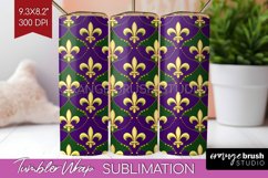 Mardi Gras Tumbler Wrap - Carnival Tumbler PNG Sublimation Product Image 1