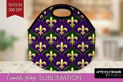 Mardi Gras Lunch Bag - Carnival Lunch Bug PNG Sublimation Product Image 1