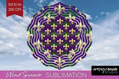 Mardi Gras Wind Spinner Sublimation PNG - Carnival Round Product Image 1