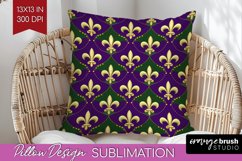 Mardi Gras Pillow Sublimation - Carnival Pillow Cover PNG Product Image 1