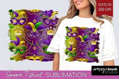 Mardi Gras Square Tshirt Background - Carnival PNG Product Image 1