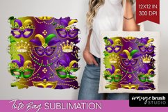 Mardi Gras Tote Bag - Carnival Tote Bag PNG Sublimation Product Image 1