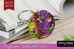 Mardi Gras Keychain PNG - Carnival Keychain Sublimation Product Image 1
