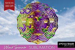 Mardi Gras Wind Spinner Sublimation PNG - Carnival Round Product Image 1