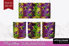 Mardi Gras Mug Wrap - Carnival Mug PNG Sublimation Product Image 1