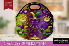 Mardi Gras Lunch Bag - Carnival Lunch Bug PNG Sublimation Product Image 1