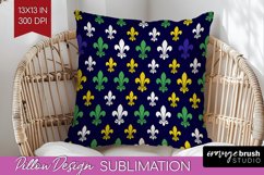 Mardi Gras Pillow Sublimation - Carnival Pillow Cover PNG Product Image 1