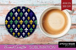 Mardi Gras Round Coaster - Carnival Coaster PNG Sublimation Product Image 1
