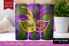 Mardi Gras Tumbler Wrap - Carnival Tumbler PNG Sublimation Product Image 1