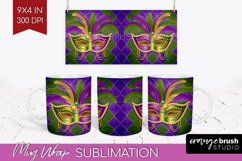 Mardi Gras Mug Wrap - Carnival Mug PNG Sublimation Product Image 1
