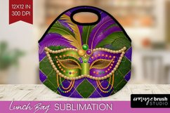 Mardi Gras Lunch Bag - Carnival Lunch Bug PNG Sublimation Product Image 1