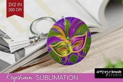 Mardi Gras Keychain PNG - Carnival Keychain Sublimation Product Image 1