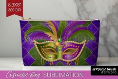 Mardi Gras Cosmetic Bag - Carnival Makeup Bag PNG Product Image 1
