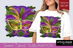Mardi Gras Square Tshirt Background - Carnival PNG Product Image 1