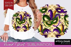 Mardi Gras Round Tshirt Background - Carnival PNG Product Image 1