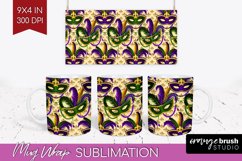 Mardi Gras Mug Wrap - Carnival Mug PNG Sublimation Product Image 1