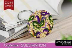 Mardi Gras Keychain PNG - Carnival Keychain Sublimation Product Image 1