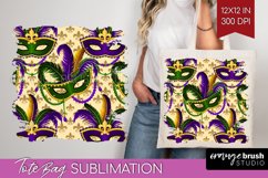 Mardi Gras Tote Bag - Carnival Tote Bag PNG Sublimation Product Image 1
