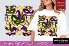 Mardi Gras Square Tshirt Background - Carnival PNG Product Image 1