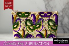 Mardi Gras Cosmetic Bag - Carnival Makeup Bag PNG Product Image 1