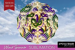 Mardi Gras Wind Spinner Sublimation PNG - Carnival Round Product Image 1