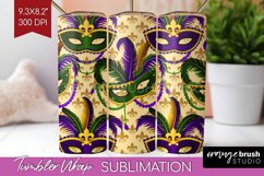 Mardi Gras Tumbler Wrap - Carnival Tumbler PNG Sublimation Product Image 1