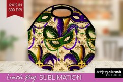 Mardi Gras Lunch Bag - Carnival Lunch Bug PNG Sublimation Product Image 1