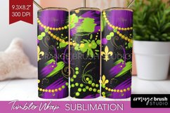 Mardi Gras Tumbler Wrap - Carnival Tumbler PNG Sublimation Product Image 1