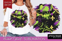 Mardi Gras Round Tshirt Background - Carnival PNG Product Image 1