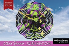 Mardi Gras Wind Spinner Sublimation PNG - Carnival Round Product Image 1