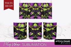 Mardi Gras Mug Wrap - Carnival Mug PNG Sublimation Product Image 1