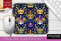 Mardi Gras Mouse Pad Sublimation - Carnival Mousepad PNG Product Image 1