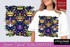 Mardi Gras Square Tshirt Background - Carnival PNG Product Image 1