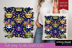 Mardi Gras Tote Bag - Carnival Tote Bag PNG Sublimation Product Image 1