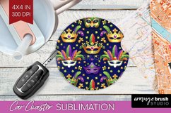 Mardi Gras Car Coaster - Carnival Coaster PNG Sublimation Product Image 1