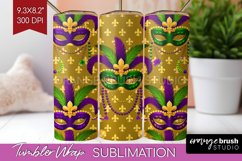 Mardi Gras Tumbler Wrap - Carnival Tumbler PNG Sublimation Product Image 1