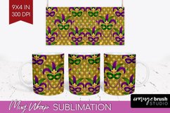 Mardi Gras Mug Wrap - Carnival Mug PNG Sublimation Product Image 1