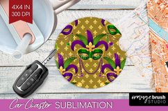 Mardi Gras Car Coaster - Carnival Coaster PNG Sublimation Product Image 1