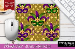 Mardi Gras Mouse Pad Sublimation - Carnival Mousepad PNG Product Image 1