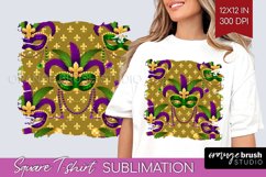 Mardi Gras Square Tshirt Background - Carnival PNG Product Image 1