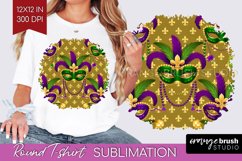 Mardi Gras Round Tshirt Background - Carnival PNG Product Image 1