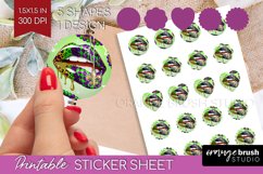 Mardi Gras Round Sticker - Carnival Printable Sticker Sheet Product Image 1