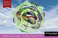 Mardi Gras Wind Spinner Sublimation PNG - Carnival Round Product Image 1